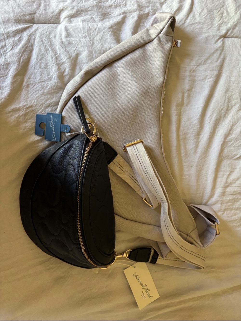 Black Quilted Crossbody Belt Bag